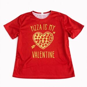 Boys Pizza Valentine Graphic Tee Size 160 Red Shirt Funny Graphic